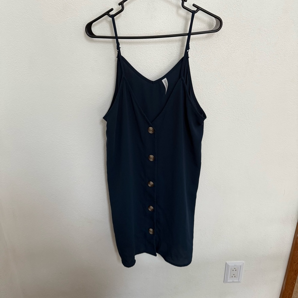 Zenana Navy Camisole with Button Detail